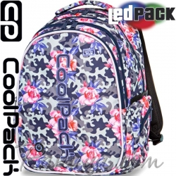 Cool Pack LED Светеща ученическа раница Joy L Camo Roses A21209